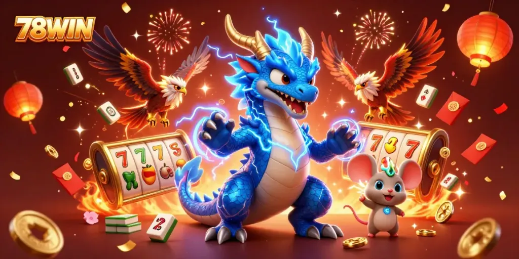 Engage with the thrilling 78WIN casino experience featuring dynamic characters and slot games.