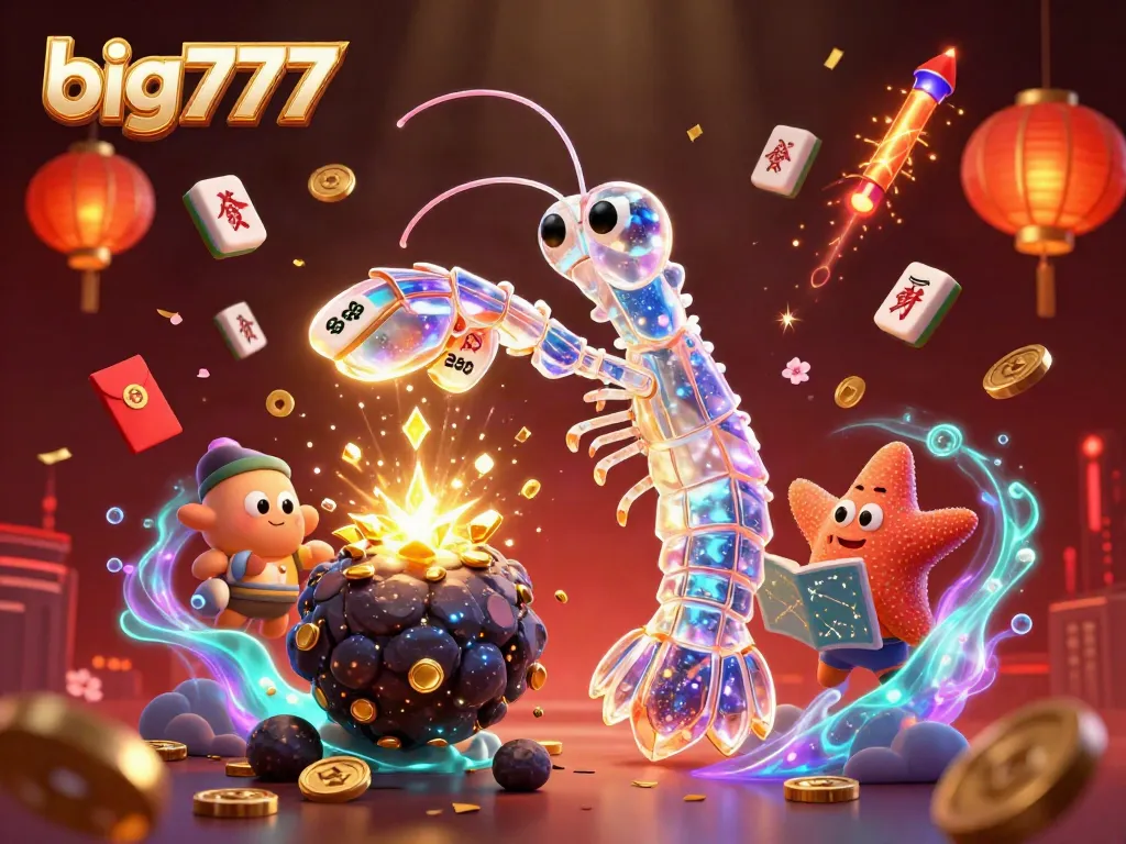 Engage in thrilling big777 winnings with a vibrant 3D casino scene showcasing cosmic characters and gaming elements.