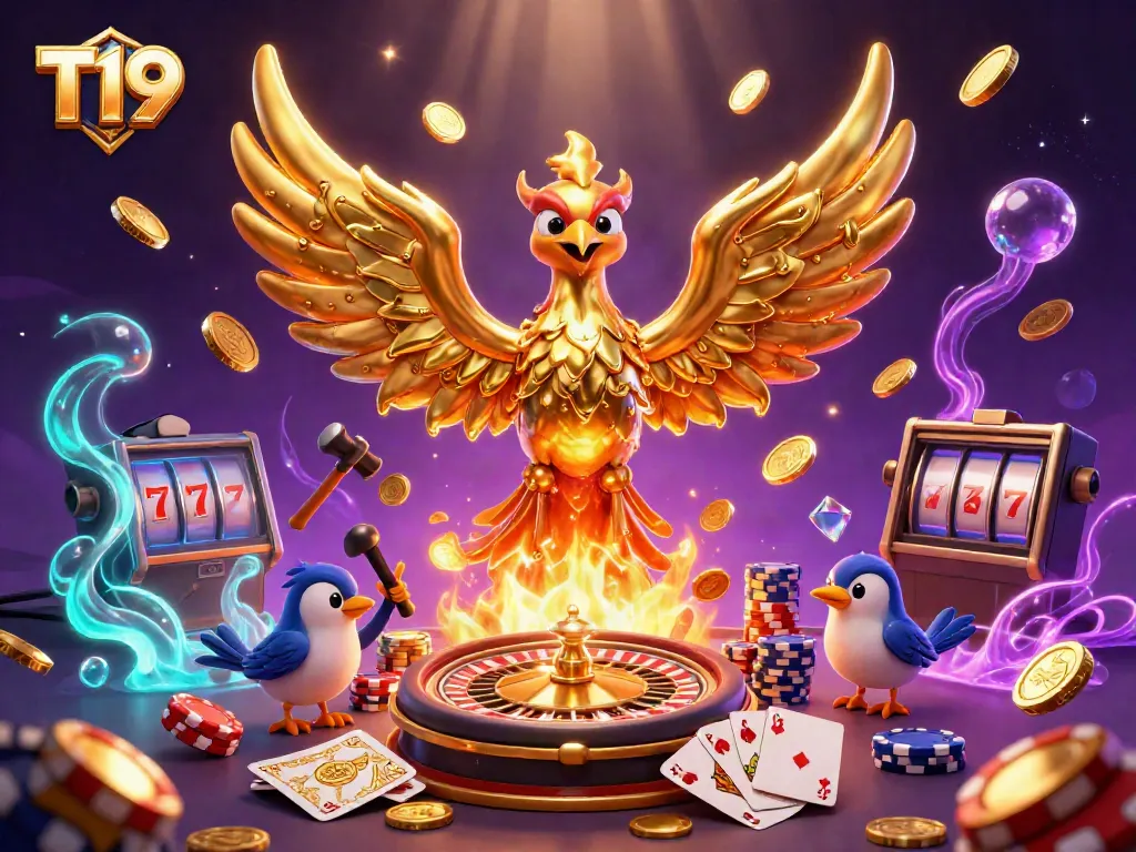 Experience thrilling gameplay at T19 with a molten phoenix and dynamic casino elements.