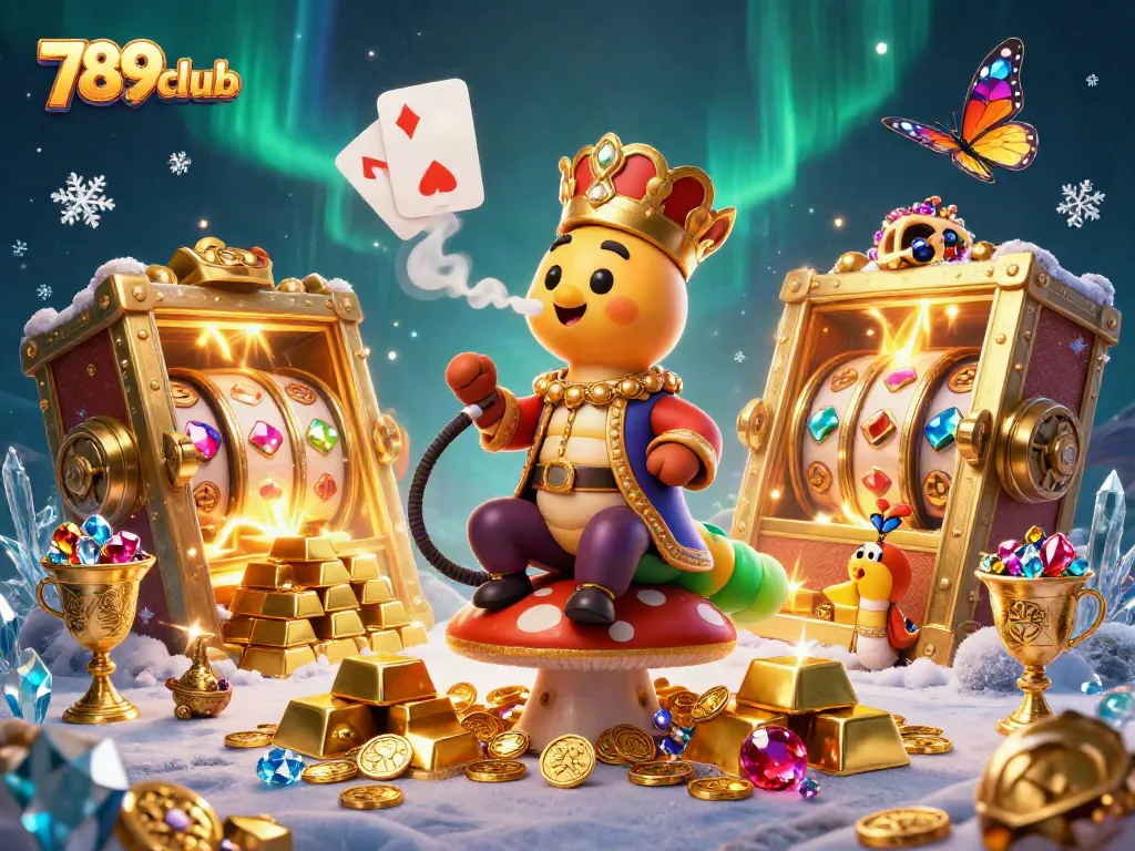 Engage with 789club’s vibrant casino experience featuring an animated caterpillar and golden treasures.