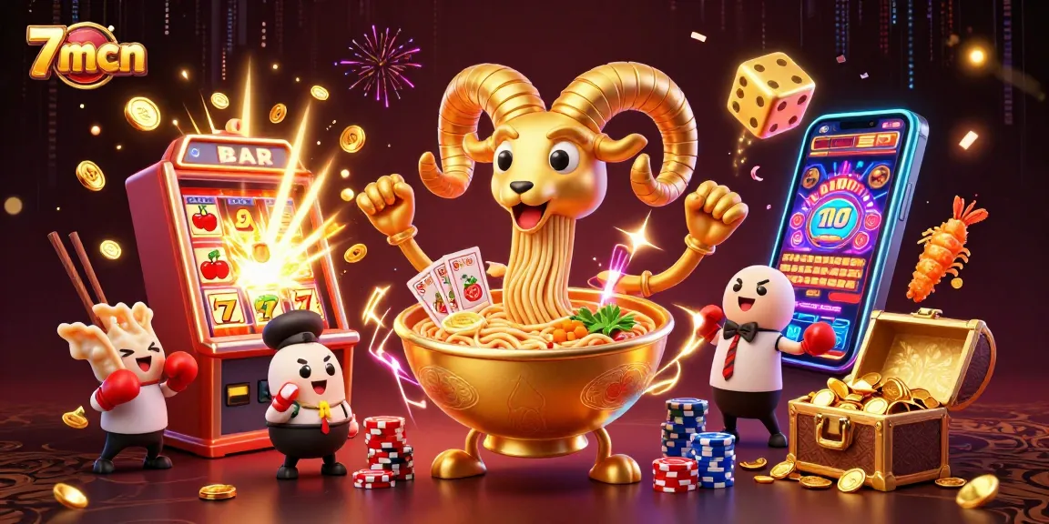 Experience thrilling wins with 7mcn’s giant ramen bowl dealer in a vibrant casino scene.