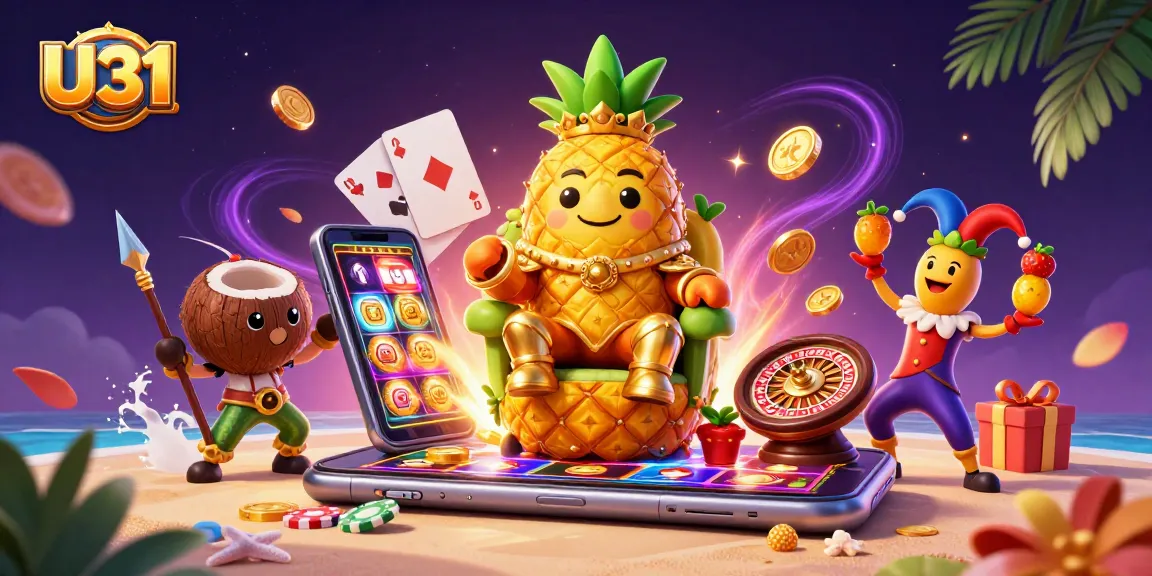 Experience the thrill of U31 slot gaming with a vibrant golden pineapple theme on a beach casino.