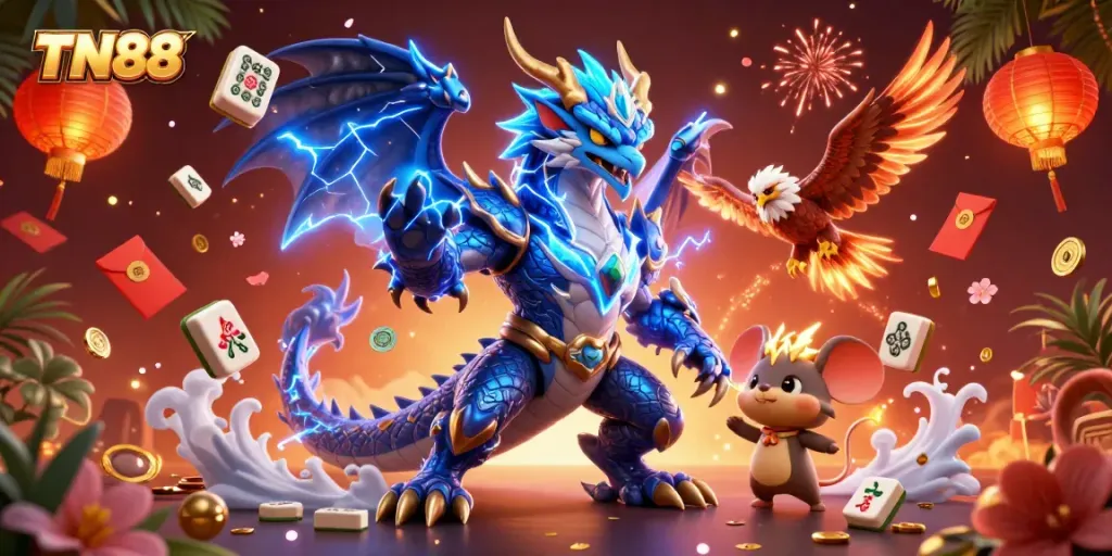 Experience exciting casino action with TN88 featuring colorful characters and rich gaming elements.