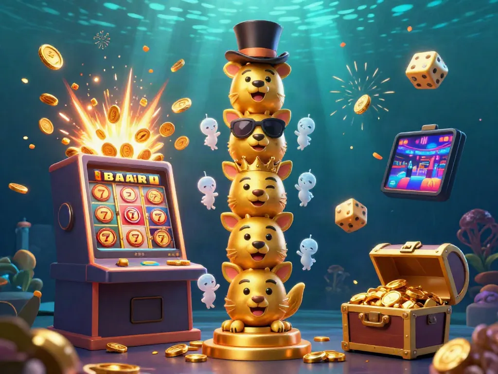 Engage with the thrilling world of tải app 789club featuring vibrant casino-themed elements like a totem pole and winning slots.
