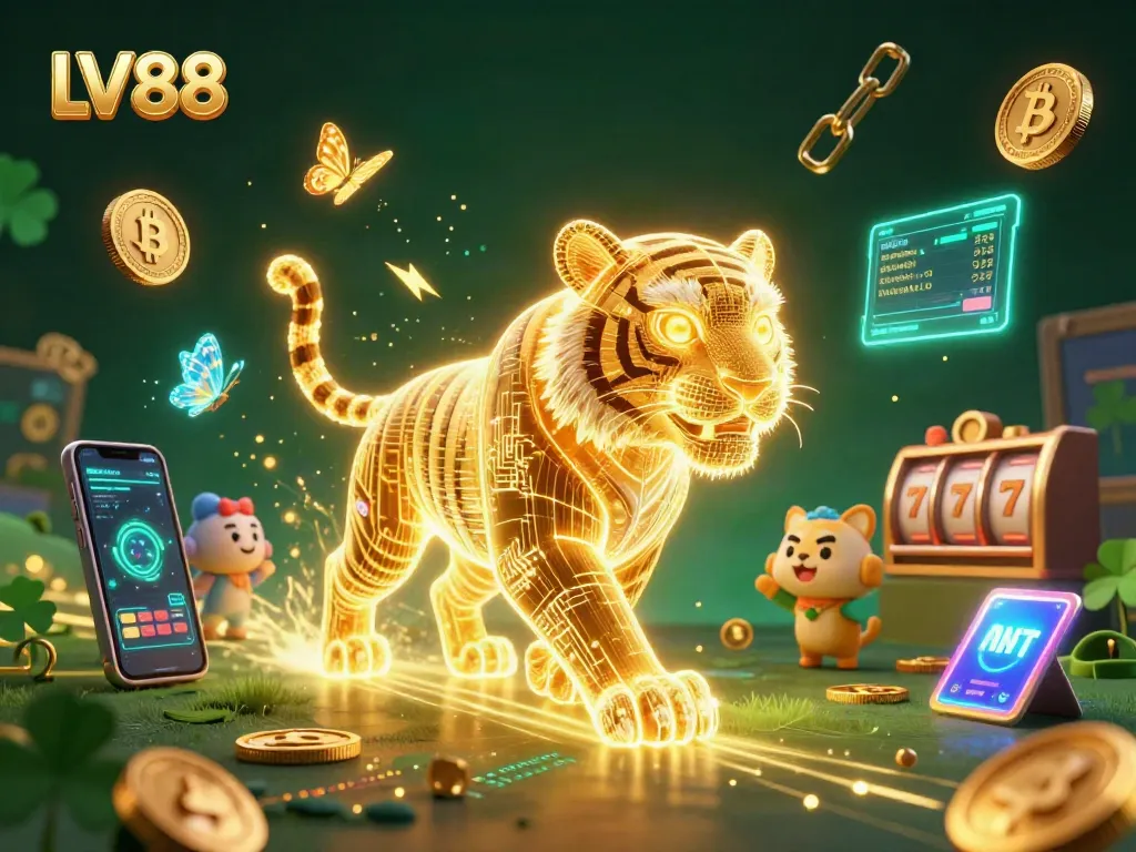 Engage with LV88's vibrant casino experience featuring dynamic gaming elements and neon visuals.