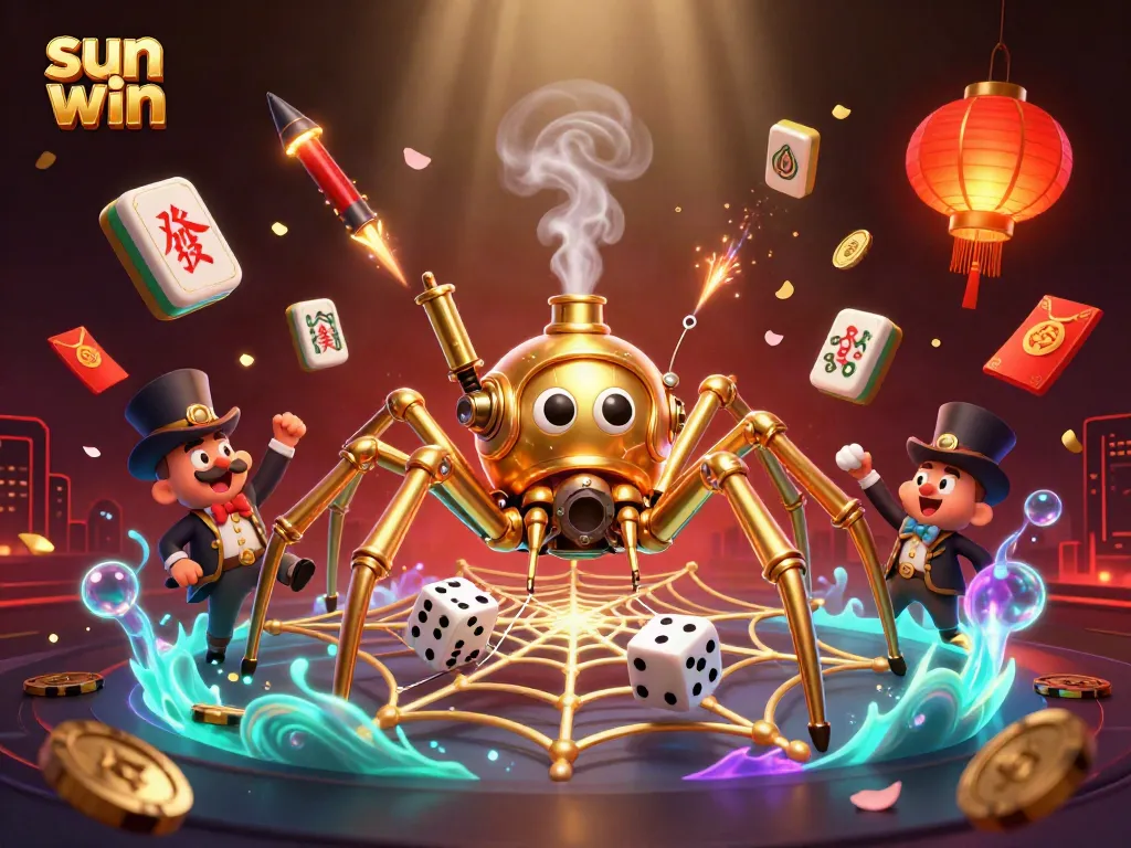 Experience thrilling gaming moments at sun win with a dynamic steampunk scene featuring rich casino elements.