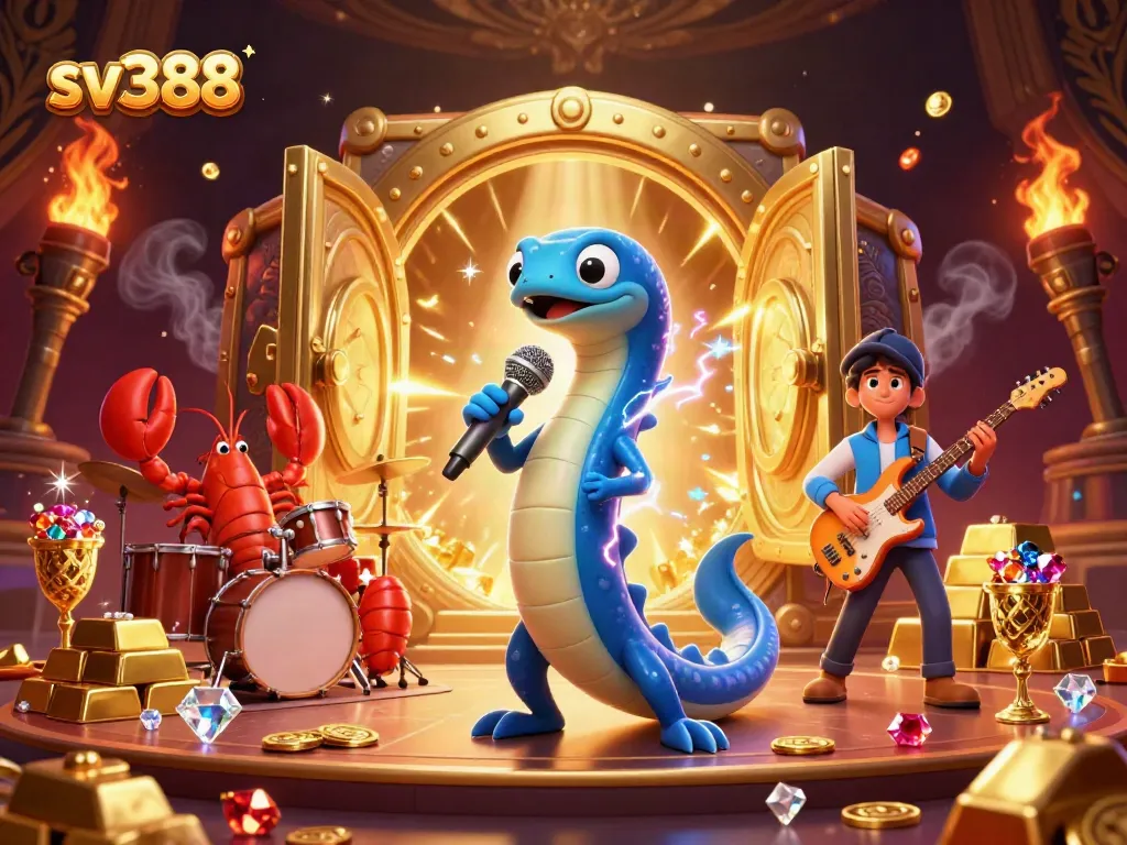Experience thrilling sv388 games with a DJ electric eel at an underwater casino.