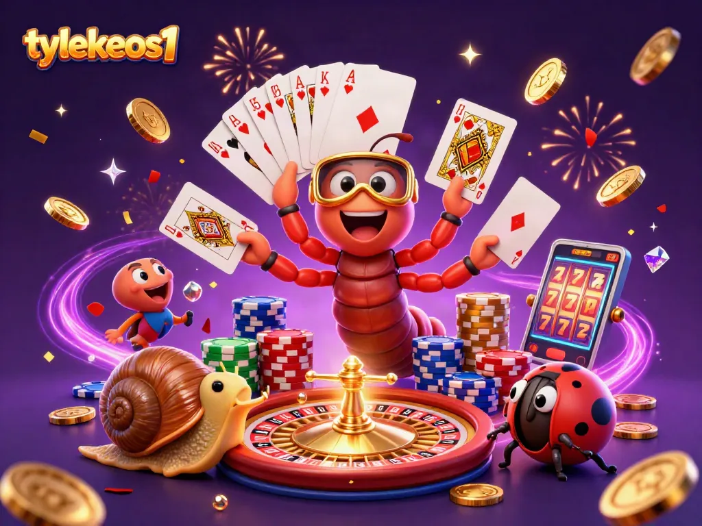 Engage in exciting gameplay with tylekeos1, featuring vibrant casino characters and dynamic gaming elements.