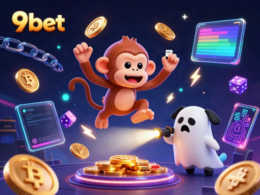 Experience thrilling gameplay at 9bet with a ghostly scene and vibrant gaming elements.