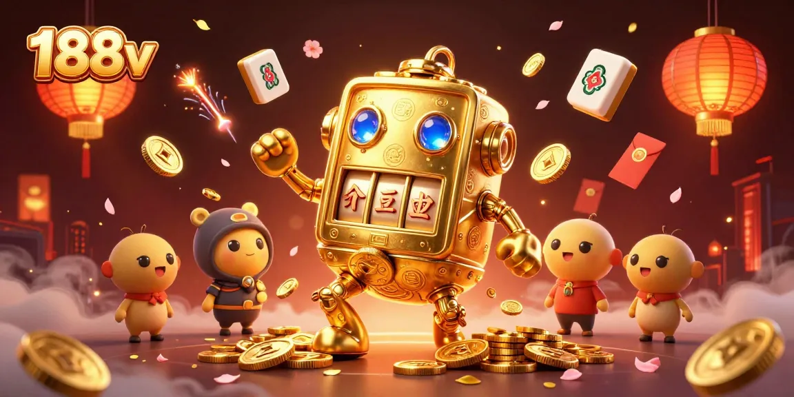 Engage with exciting game features at 188v, featuring a vibrant casino scene with ancient golden golem.