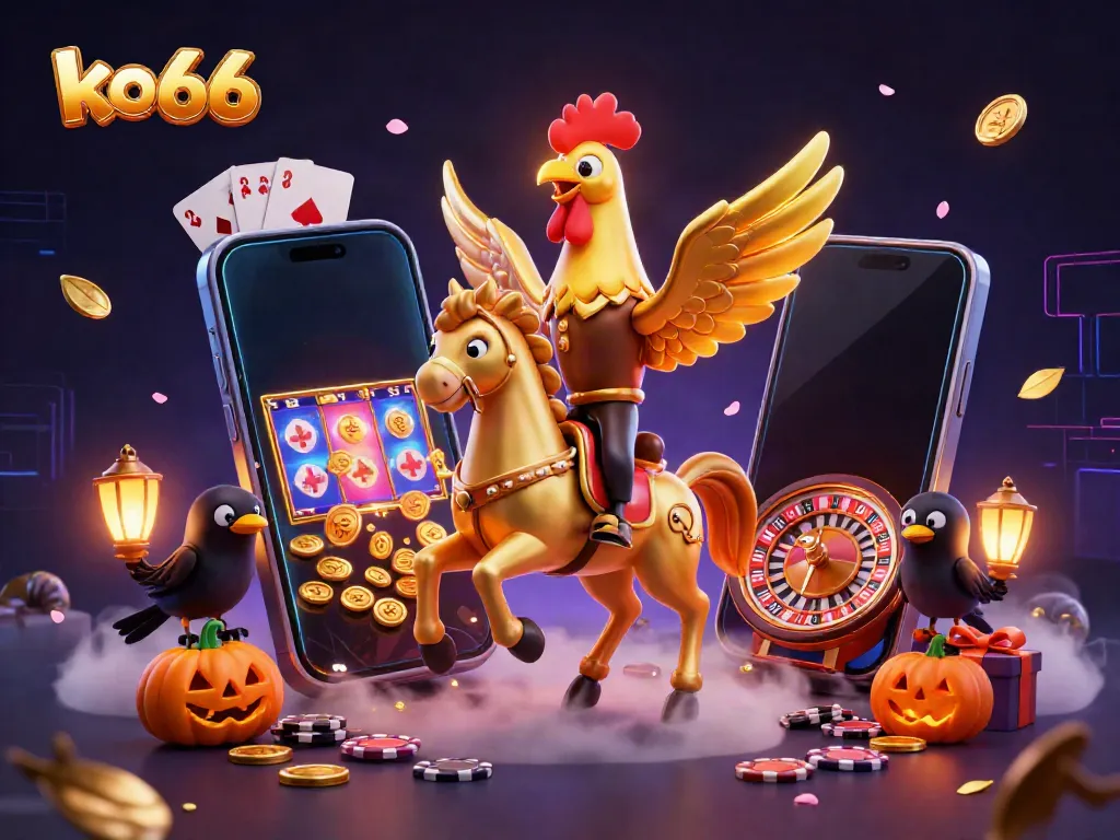 Play the exciting slot games at ko66 with vibrant characters and dynamic casino elements.