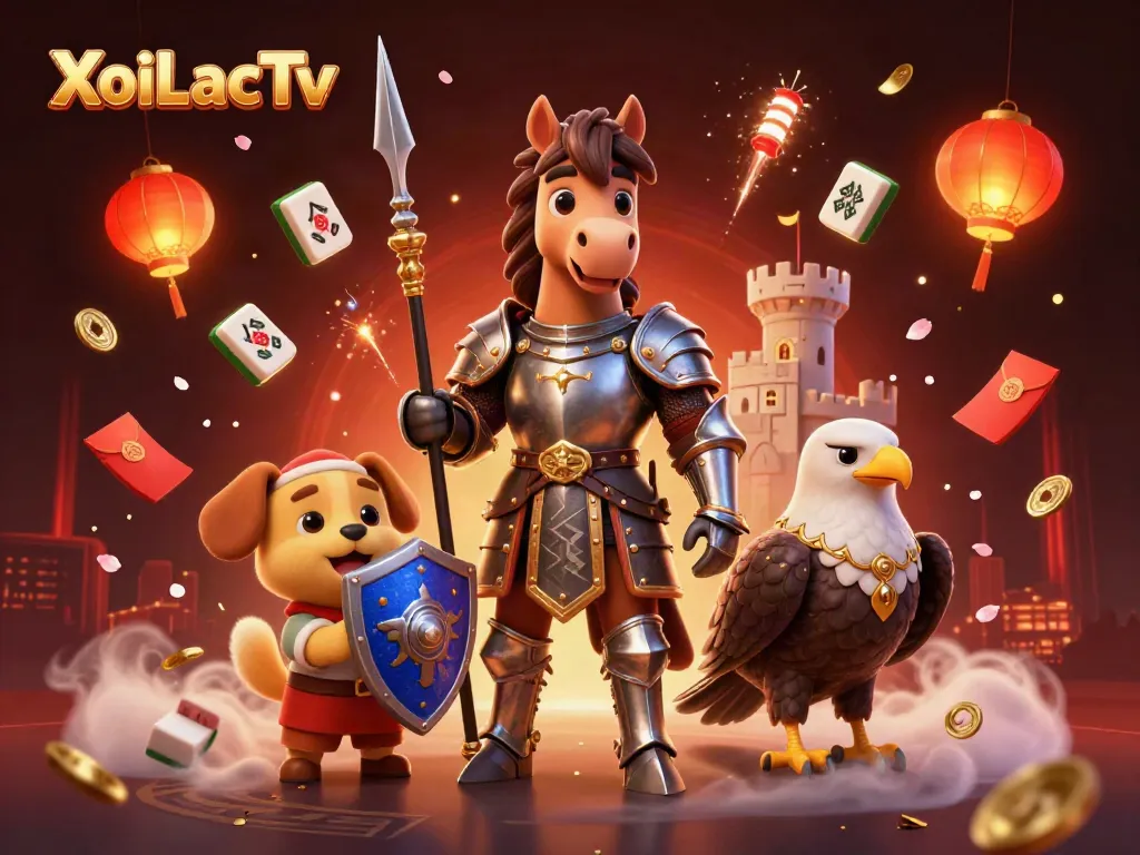 XoiLacTv brings the thrill of gaming in a vibrant medieval fantasy scene filled with casino elements.