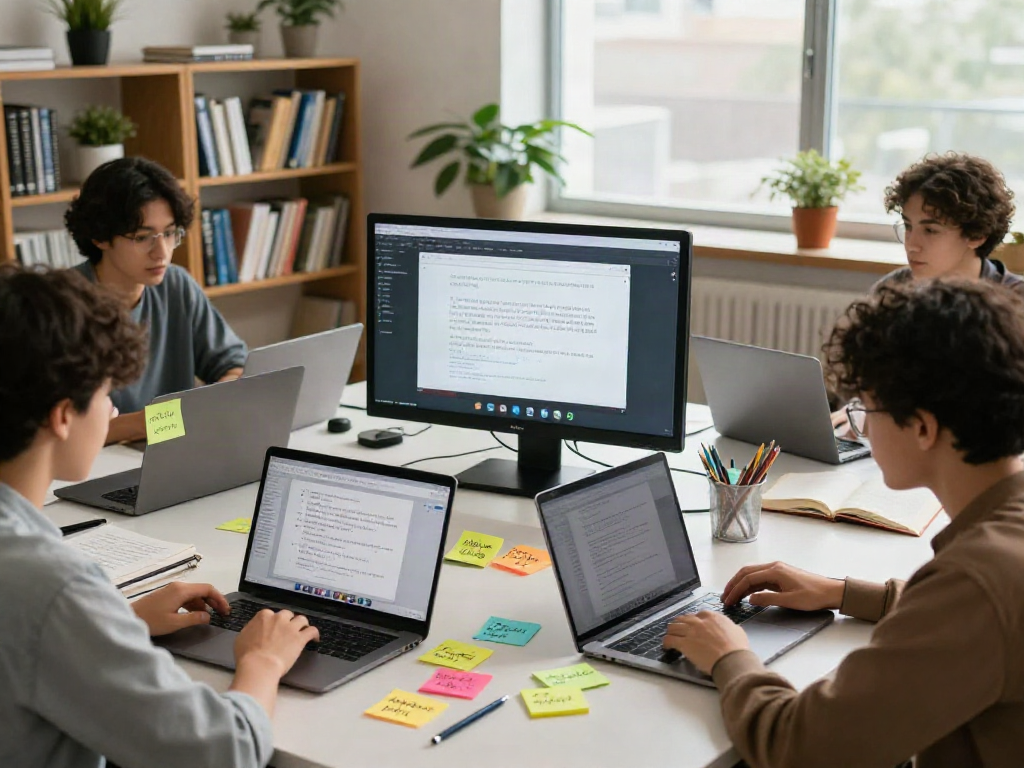 Students engaging in an online learning session about nsfw ai applications in a modern classroom setting.