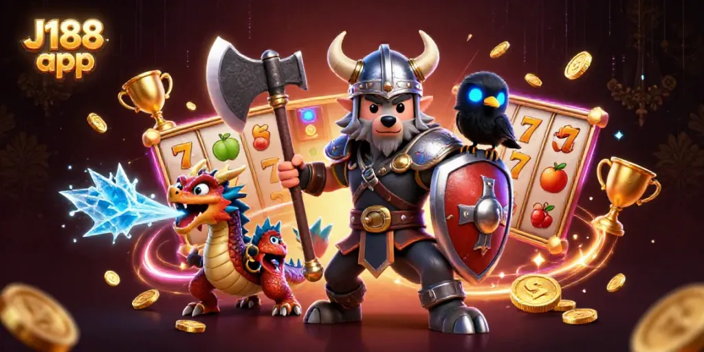Experience thrilling gameplay with the J188 app featuring exciting slot machines and dynamic characters.