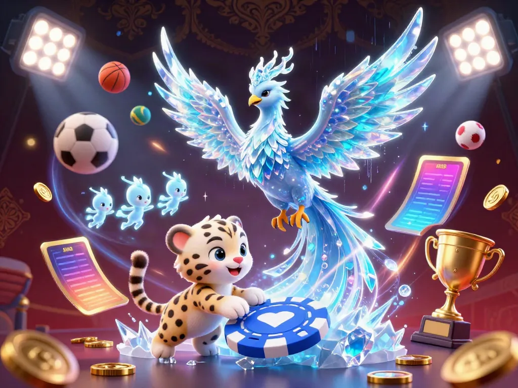 Engage in the vibrant world of BM88 with a dazzling ice phoenix and dynamic sports elements.