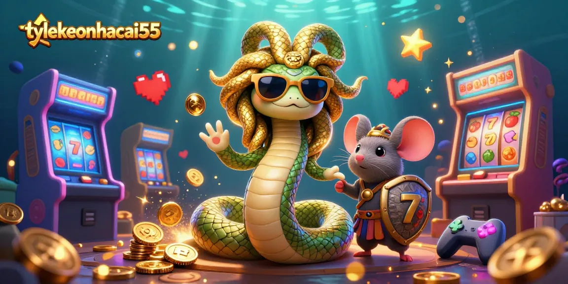 Engage with tylekeonhacai55's vibrant casino experience featuring Medusa and arcade game elements.