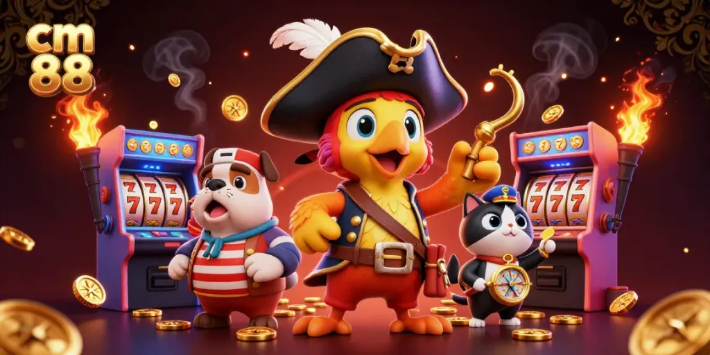 Experience the thrilling adventure of cm 88 with vibrant 3D casino characters and dynamic gaming elements.