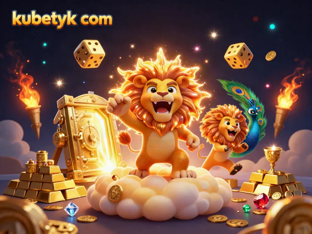 Experience thrilling wins at kubetyk com with a vibrant 3D illustration of its casino elements.