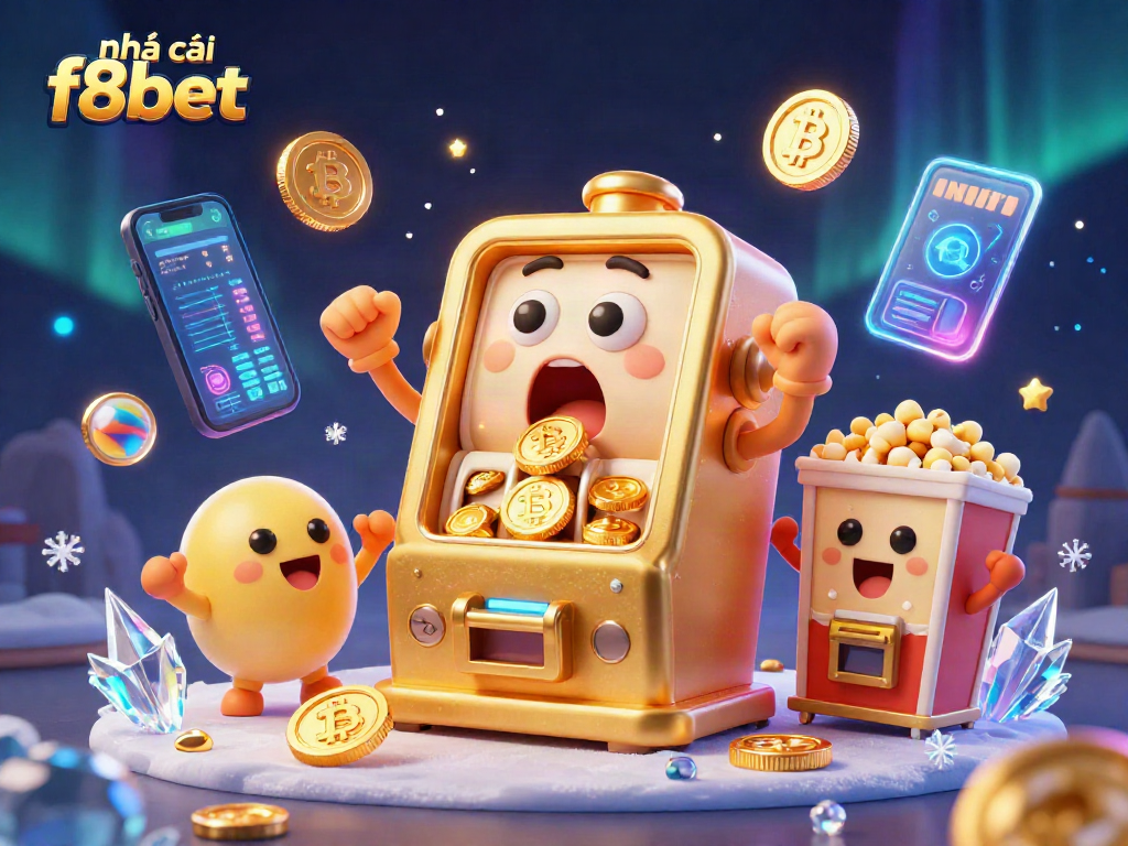 Experience excitement at nhà cái f8bet with a stunning jackpot celebration scene, showcasing vibrant gaming elements.