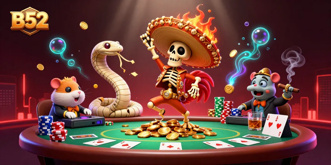 Experience the thrilling world of B52 with vibrant casino elements and dynamic characters.