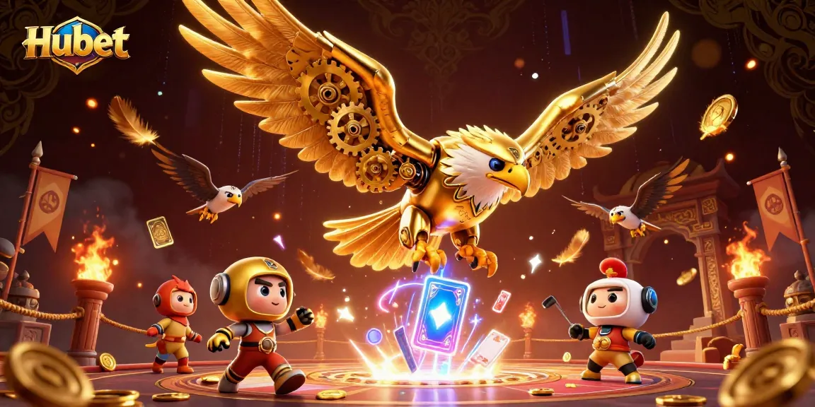 Experience thrilling wins at Hubet with the cybernetic eagle soaring through holographic games.