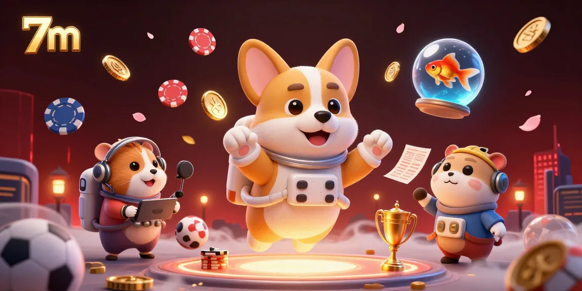Experience thrilling sports betting with 7m's vibrant casino scene featuring dynamic characters and elements.