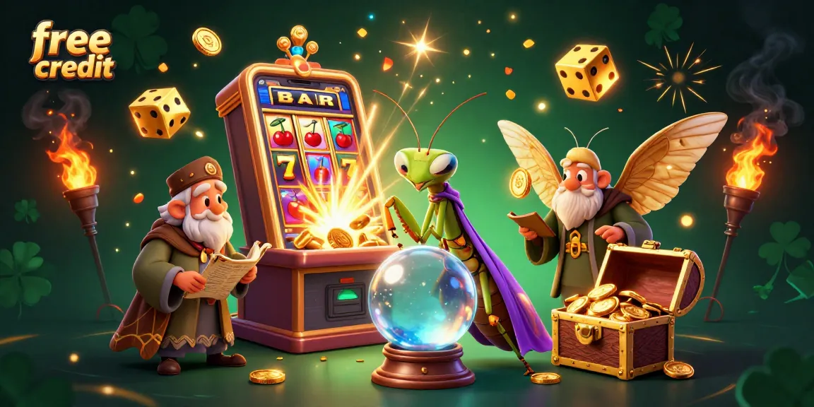 Win free credit with a magical slot and casino adventure featuring fortune tellers and mystical elements.