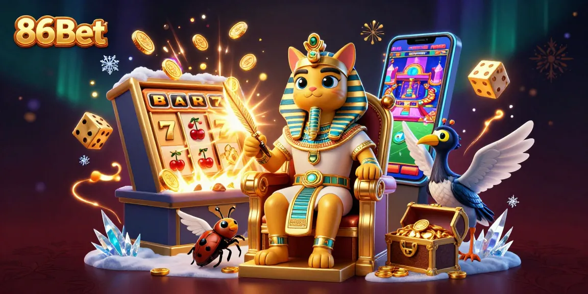 Join the excitement of 86Bet with vibrant slots and gaming thrills in a captivating scene.