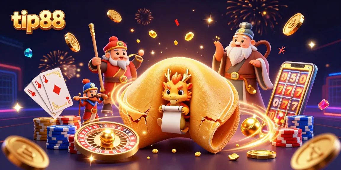 Experience the thrill of winning at tip88 with a dynamic 3D illustration of fortune and celebration.