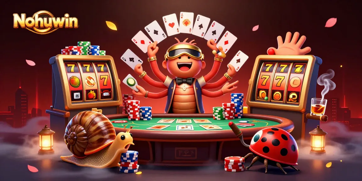 Nohuwin invites players to experience dynamic slots gameplay with vibrant characters and rich casino elements.