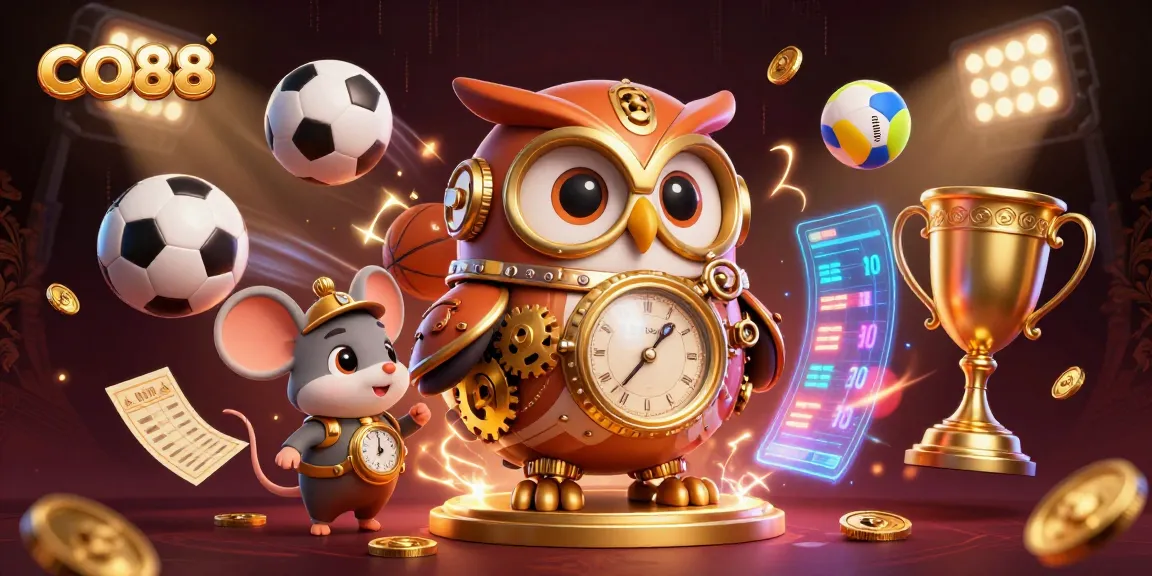 Experience the thrilling realm of CO88 with dynamic sports betting visuals and vibrant casino elements.