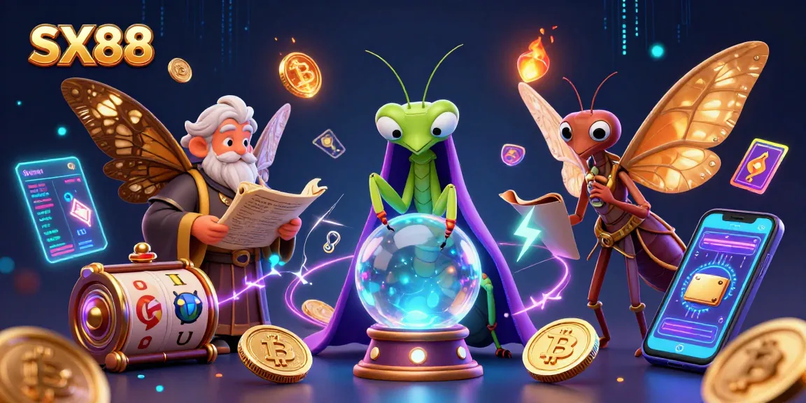 SX88 engaging in thrilling slot machine action with mystical elements and crystal ball fortune telling