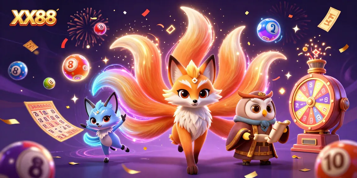 Explore gaming thrills with the vibrant XX88 casino scene featuring a mystical fox and wise owl.