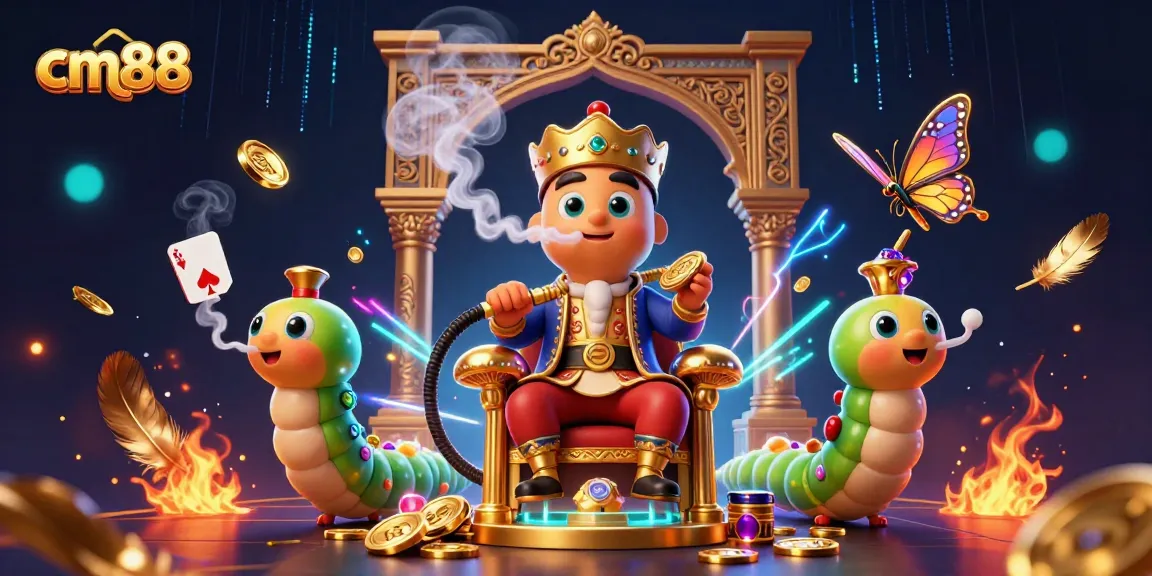 Experience exciting gaming with cm88, featuring a colorful 3D illustration of casino elements and characters.