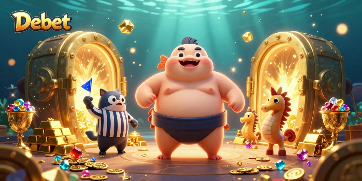Experience thrilling underwater gambling fun with Debet's vibrant fugu and a wise catfish referee.