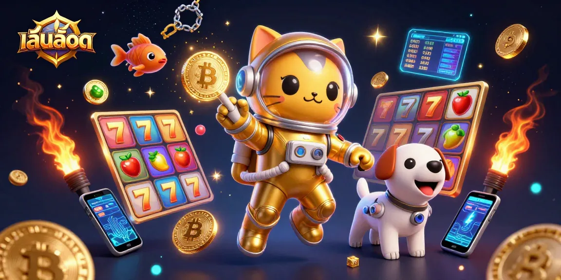 Engage in thrilling gameplay while เล่นสล็อต with a cat astronaut in a cosmic casino setting.