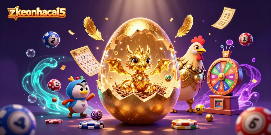 Experience zkeonhacai5 with vibrant lottery elements and a golden dragon amidst thrilling casino action
