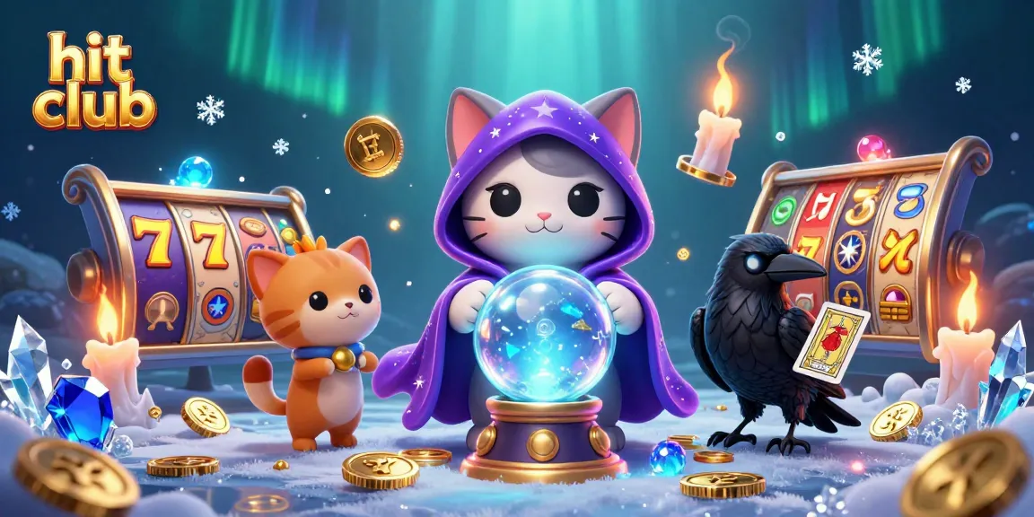 Experience winning at hit club with a mystical cat, raven, and dynamic slot elements.