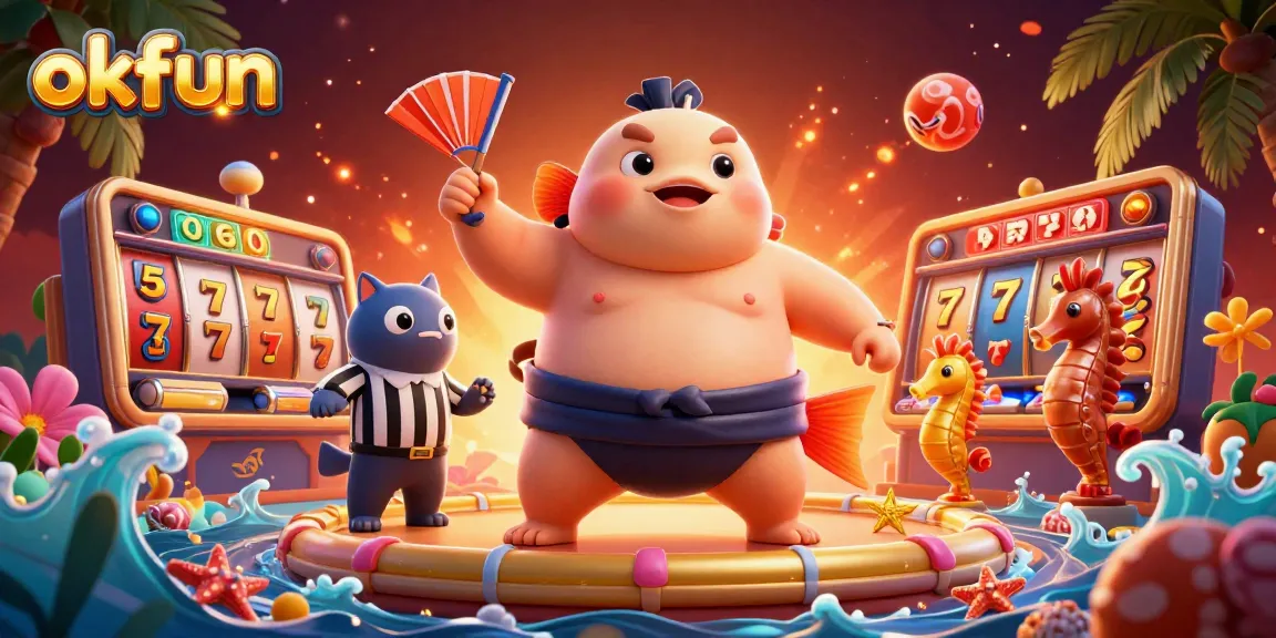 Experience the joy of okfun gaming with an energetic underwater casino scene featuring vibrant characters and elements.