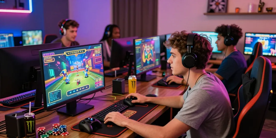 Engaged gamers playing online casino games at home, showcasing the excitement of 78win gaming experience.