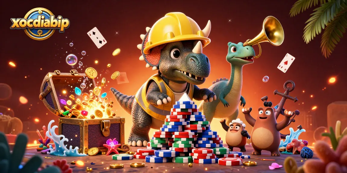 xocdiabip captivates players with engaging casino-themed digital 3D illustration featuring vibrant cartoons.