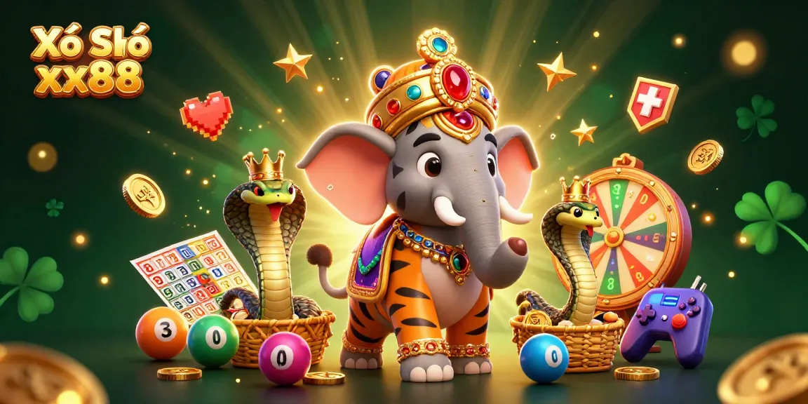 Explore the vibrant world of Xổ Số xx88 with a dynamic lottery-themed 3D illustration showcasing gambling excitement.