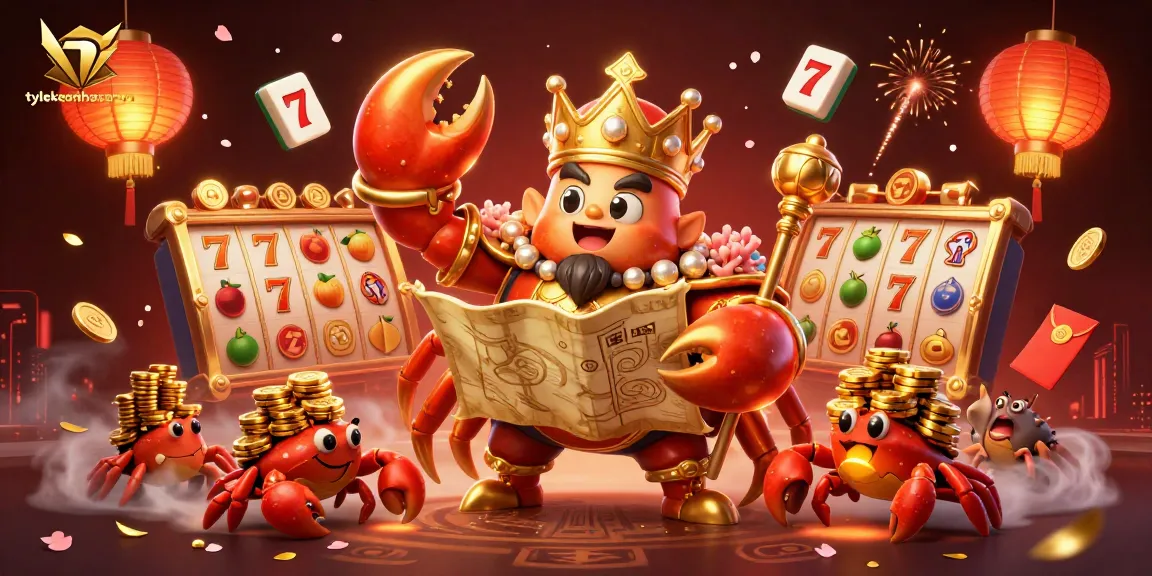 Experience the thrill of carnival slots with tylekeonhacai-vn’s golden crab emperor and stunning casino elements.