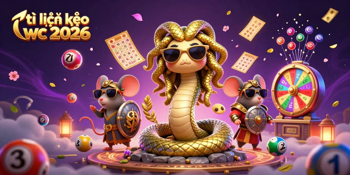 Engage with tỉ lệ kèo wc 2026 as Medusa and a mouse explore a vibrant lottery scene.