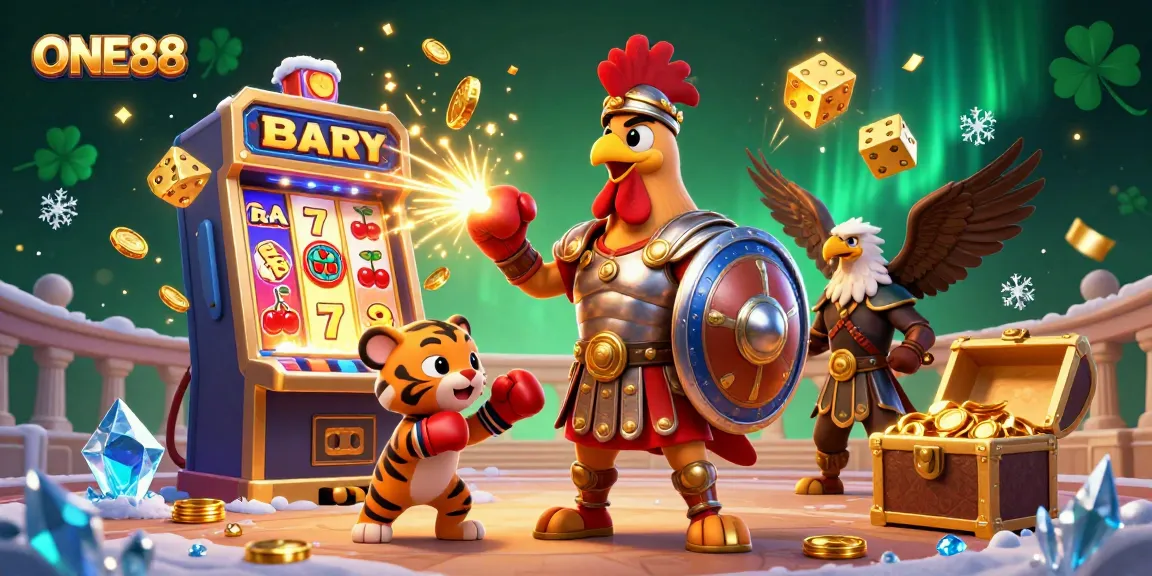 Experience thrilling gaming adventures at ONE88 with a dynamic 3D casino scene full of action!