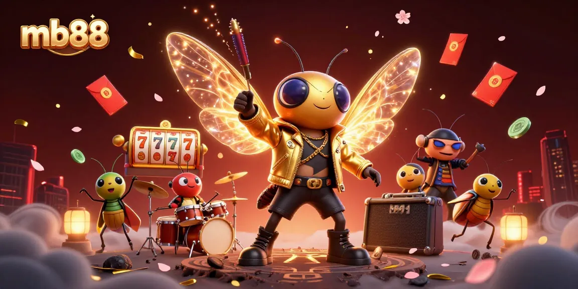 Experience mb88 like never before with a vibrant 3D scene featuring exciting slot themes and dynamic characters.
