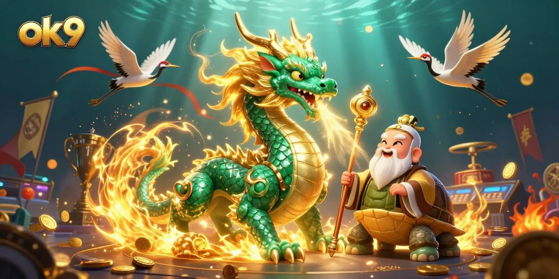 Experience the excitement of ok9 with a dragon and sage in a vibrant sports betting scene.